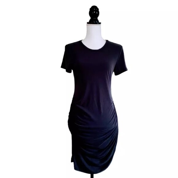 NWT URBAN OUTFITTERS Bodycon Dress, Dark Gray Modal Ruched Bohemian Casual, M - Picture 3 of 13